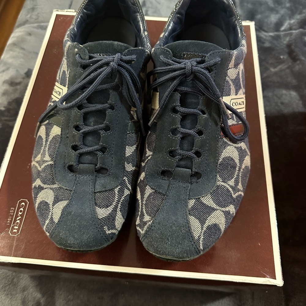 Coach Blue Athletic Sneakers with Signature Style
